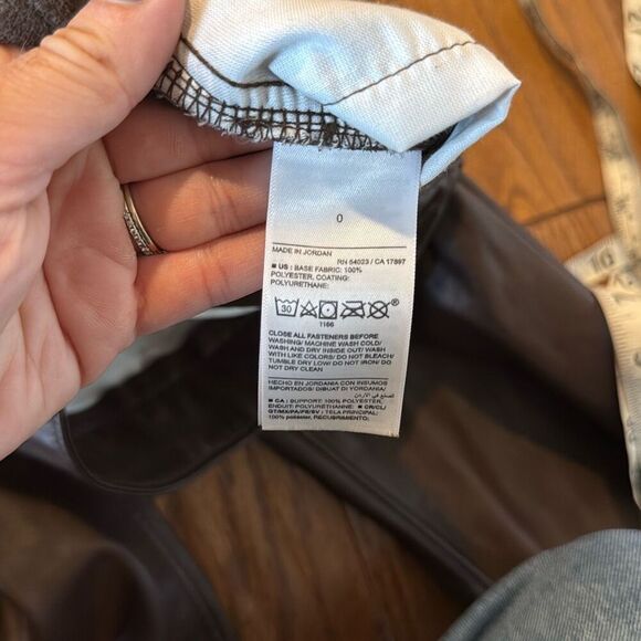 Old Navy high rise bootcut brown faux leather pants 0 - Picture 10 of 14